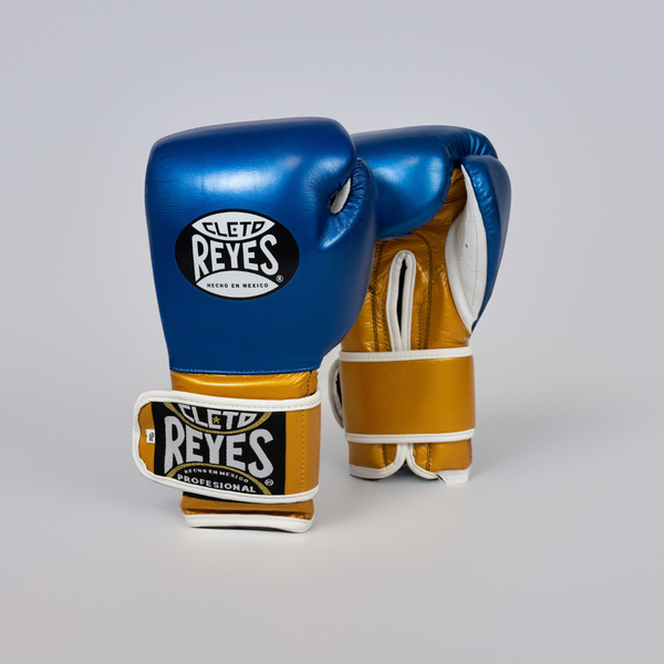 NEW Cleto Reyes Blue & Gold Velcro Sparing Gloves NEW Cleto Reyes Blue & Gold Velcro Sparing Gloves